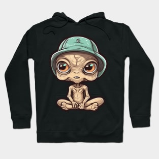 Cool Alien with a cap design #12 Hoodie